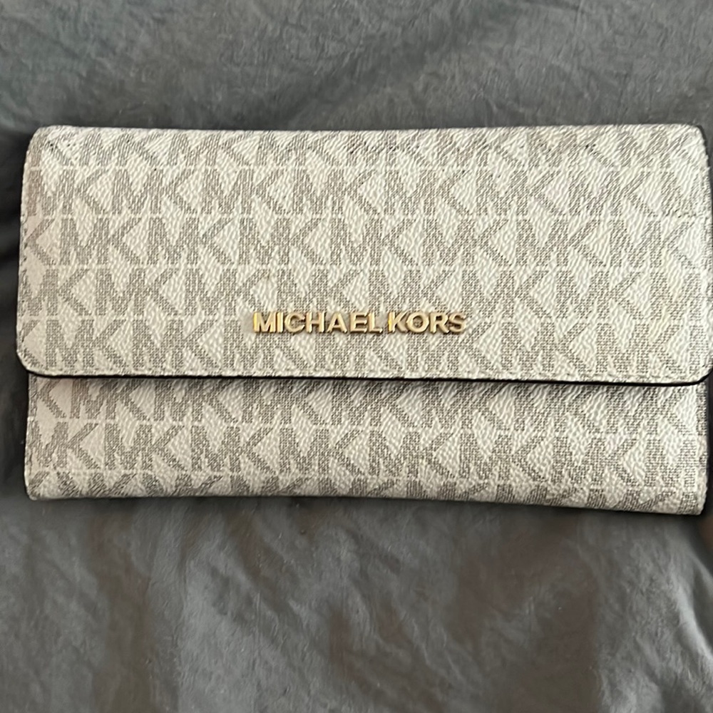 Large MK logo trifold wallet